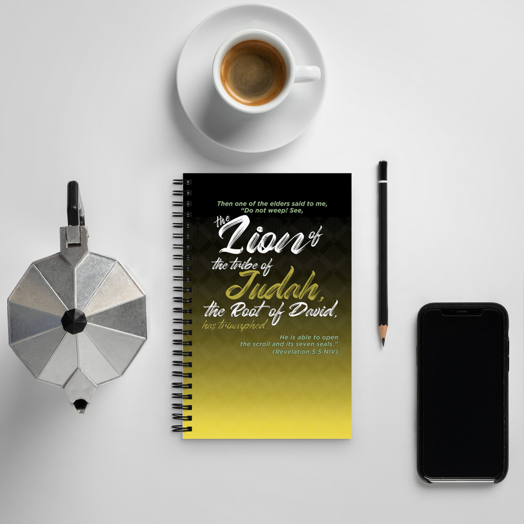 Lion of Judah & Root of David: Revelation 5:5 Spiral Bullet Notebook