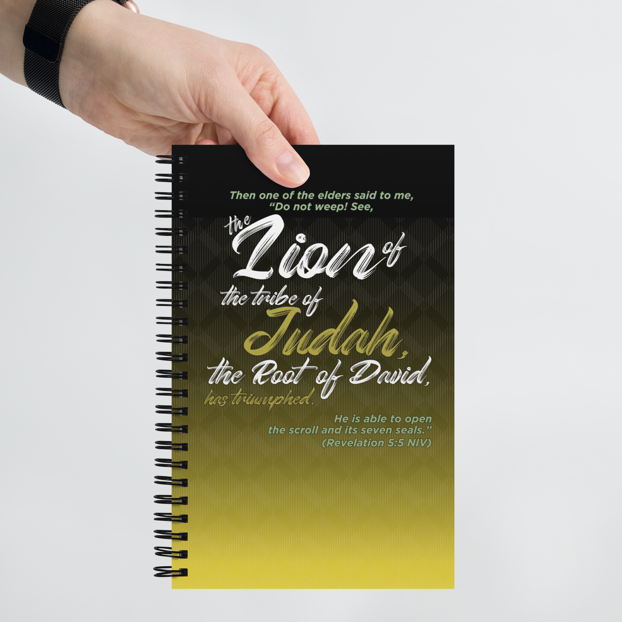 Lion of Judah & Root of David: Revelation 5:5 Spiral Bullet Notebook