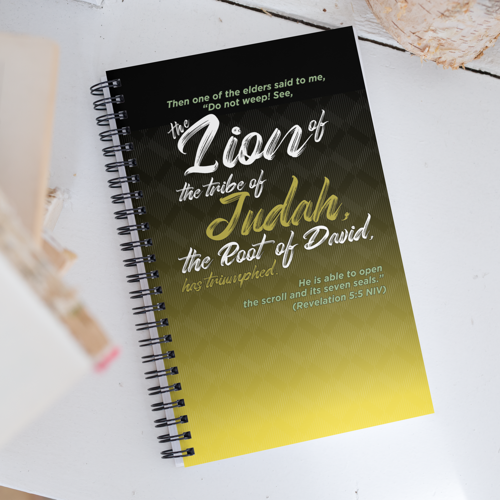 Lion of Judah & Root of David: Revelation 5:5 Spiral Bullet Notebook