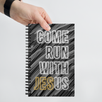 Come Run With Jesus Gold Spiral Bullet Notebook