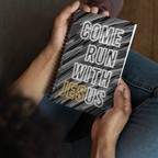 Come Run With Jesus Gold Spiral Bullet Notebook