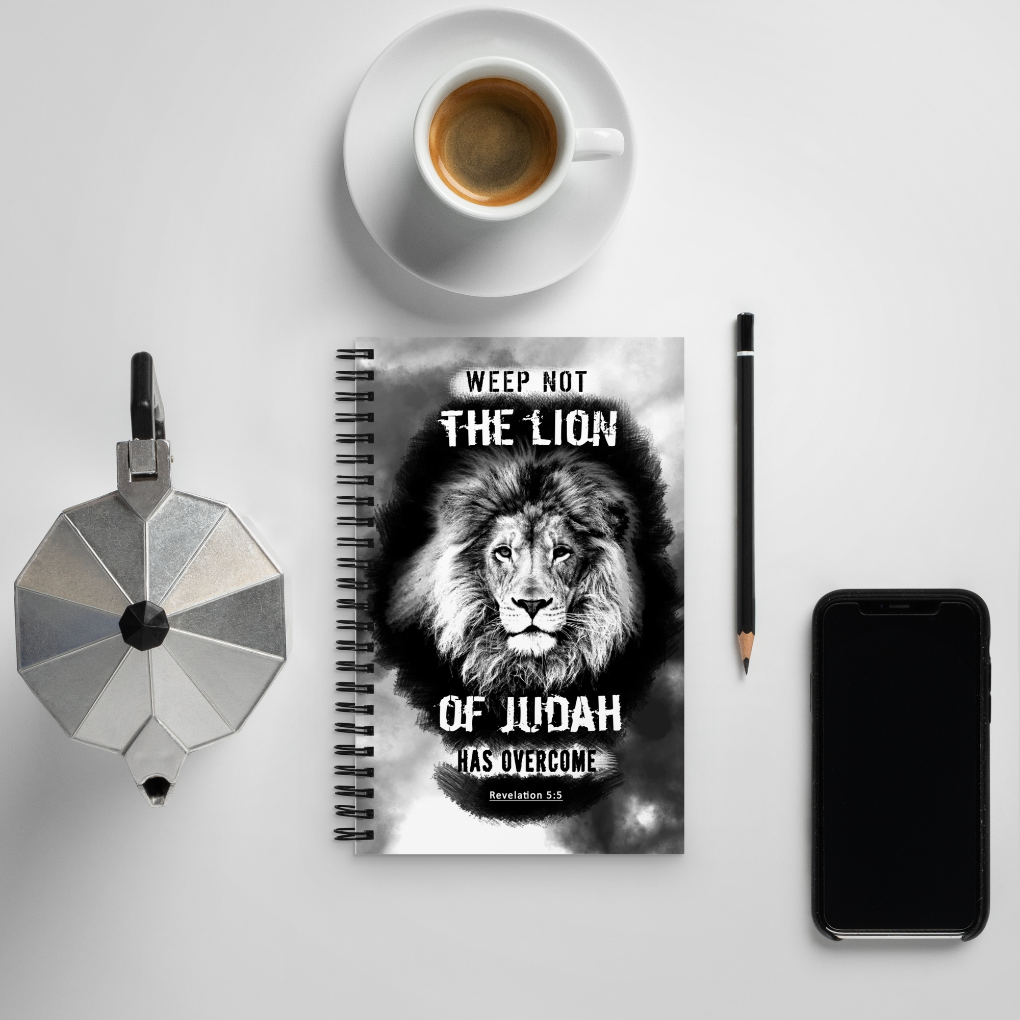 The Lion of Judah: Revelation 5:5 Spiral Bullet Notebook