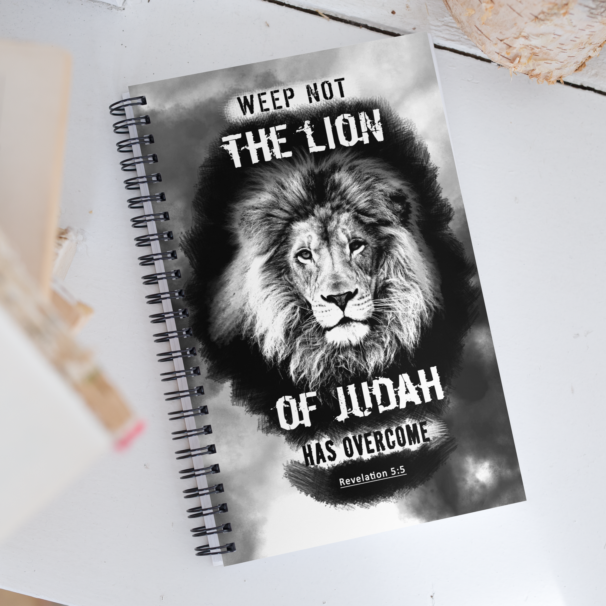 The Lion of Judah: Revelation 5:5 Spiral Bullet Notebook