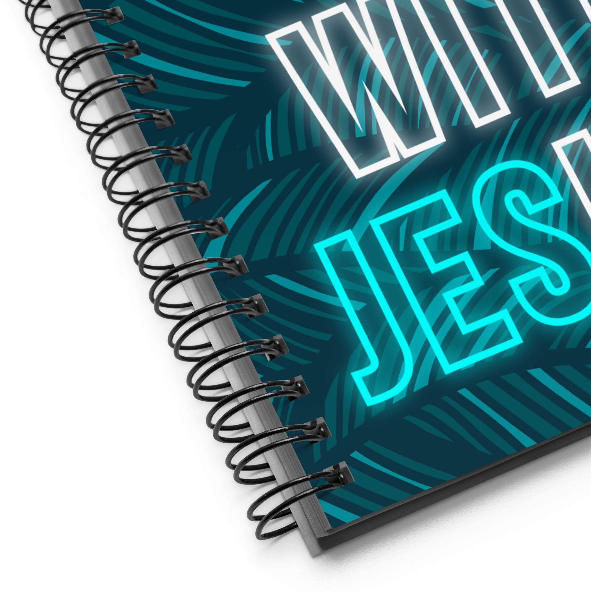 Come Run With Jesus Neon Blue Spiral Bullet Notebook