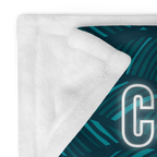 Come Run With Jesus Neon Blue Throw Blanket