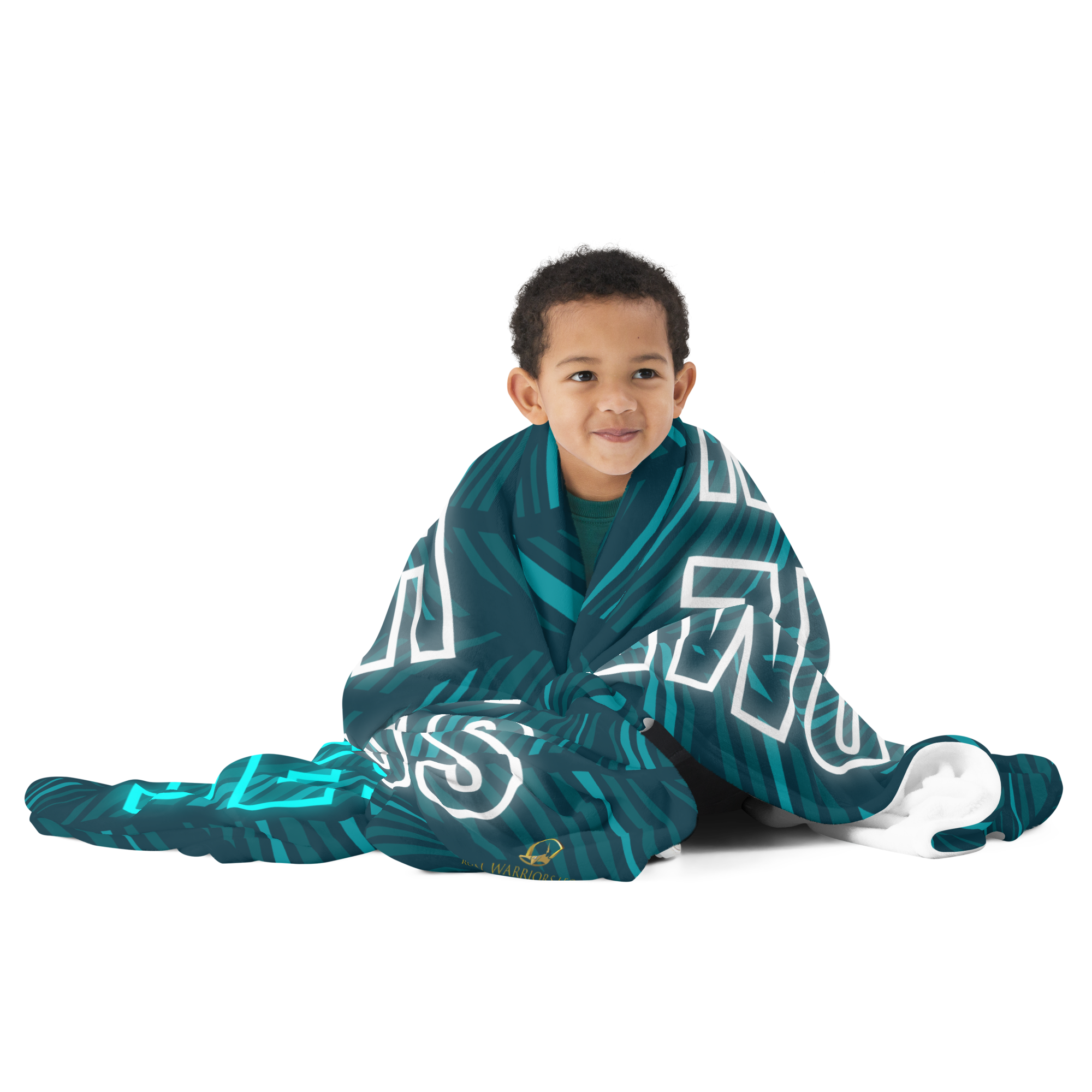 Come Run With Jesus Neon Blue Throw Blanket