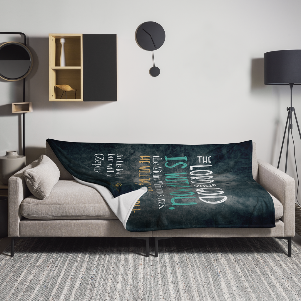 Rejoice in His Love: Zephaniah 3:17 Throw Blanket