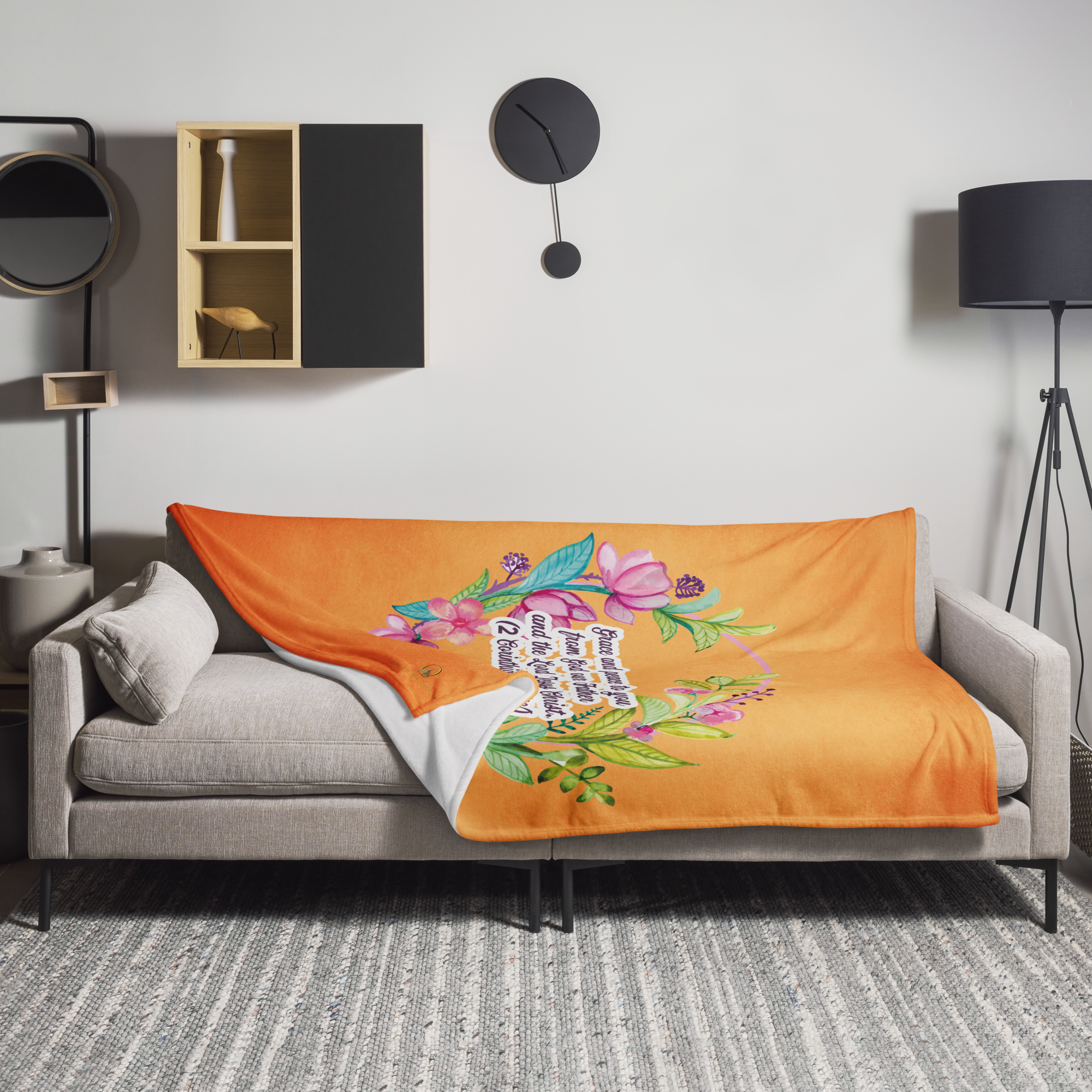 Grace & Peace Blooms: 2 Corinthians 1:2 Throw Blanket