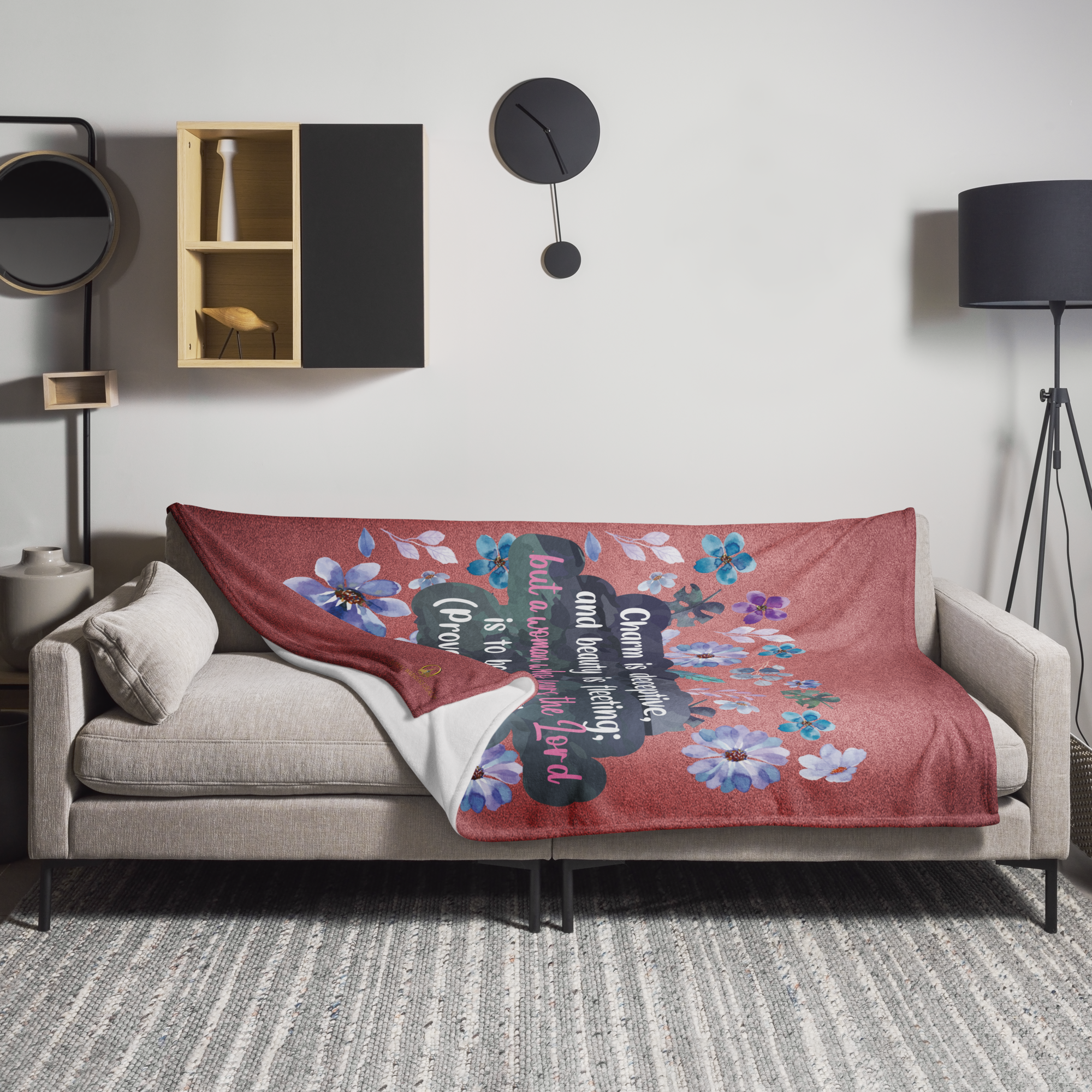 Fearless Woman: Proverbs 31:30 Throw Blanket