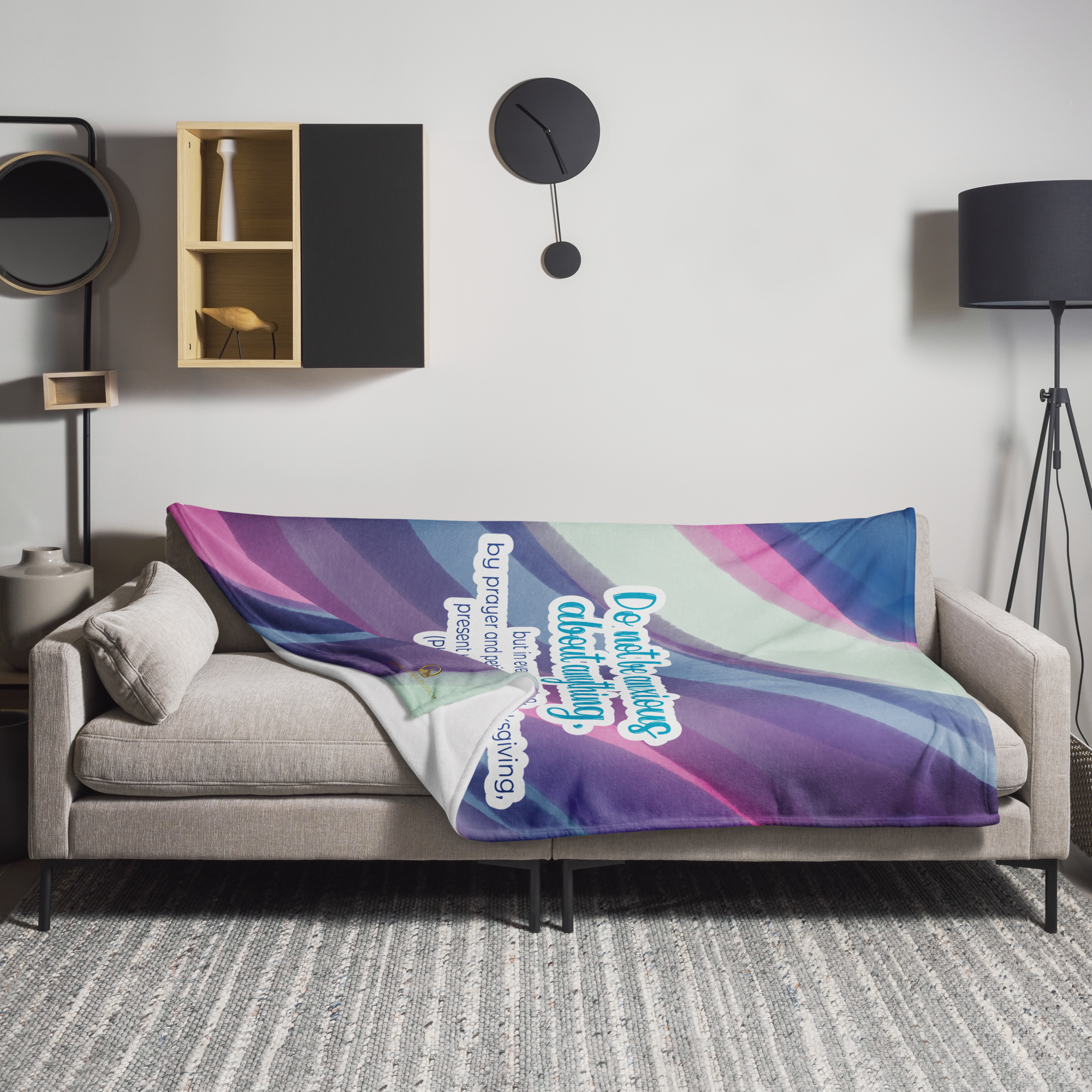 Prayer & Gratitude: Philippians 4:6 Throw Blanket