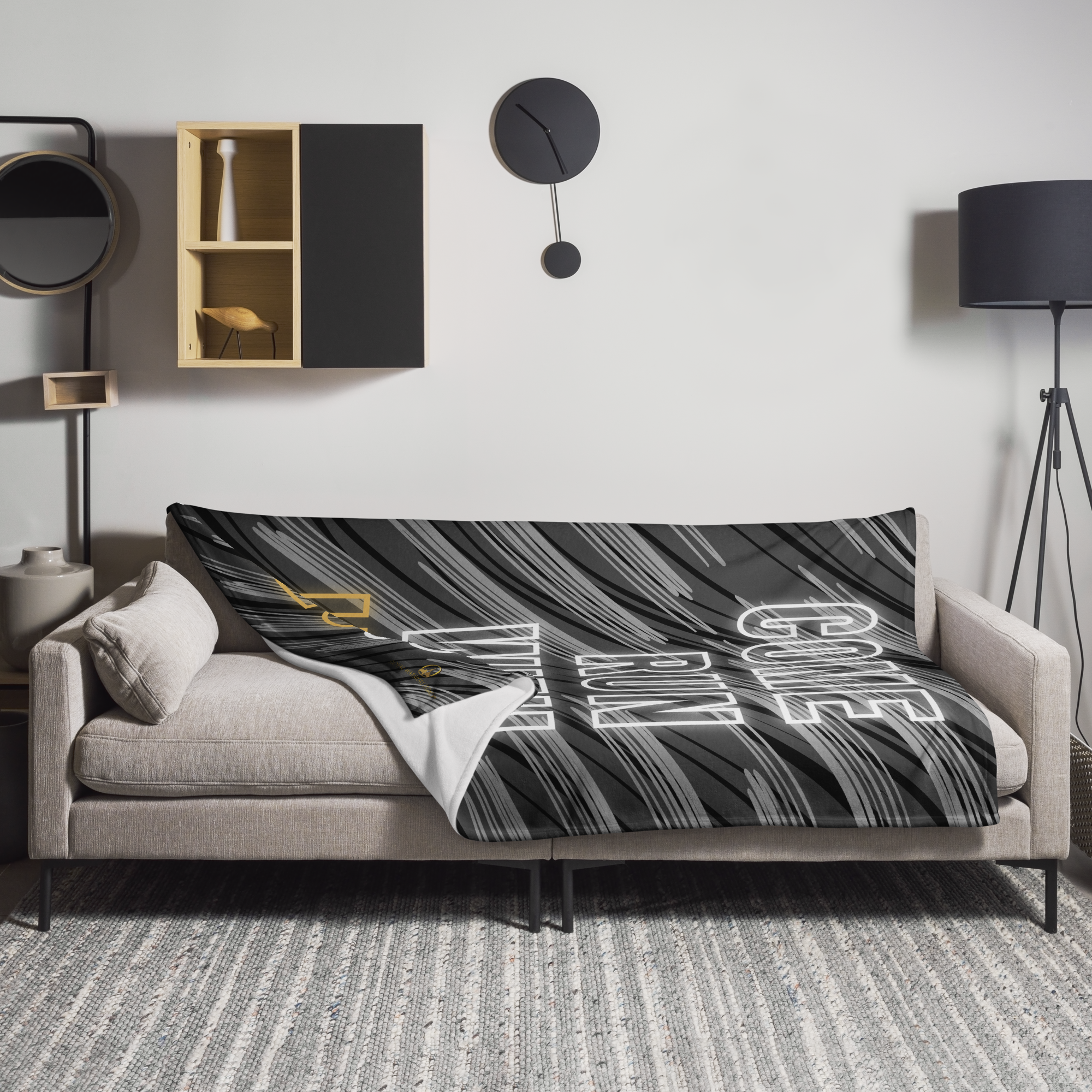 Come Run With Jesus Gold Throw Blanket