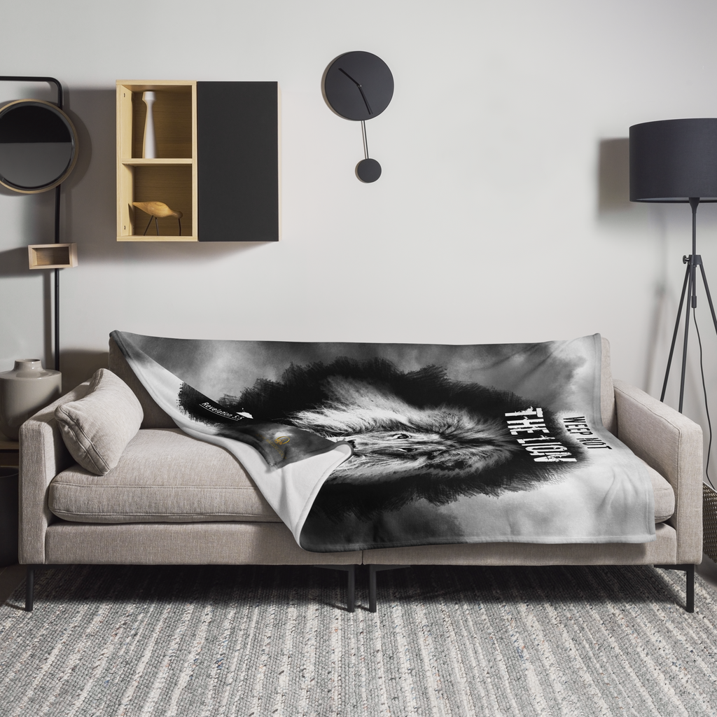 The Lion of Judah: Revelation 5:5 Throw Blanket