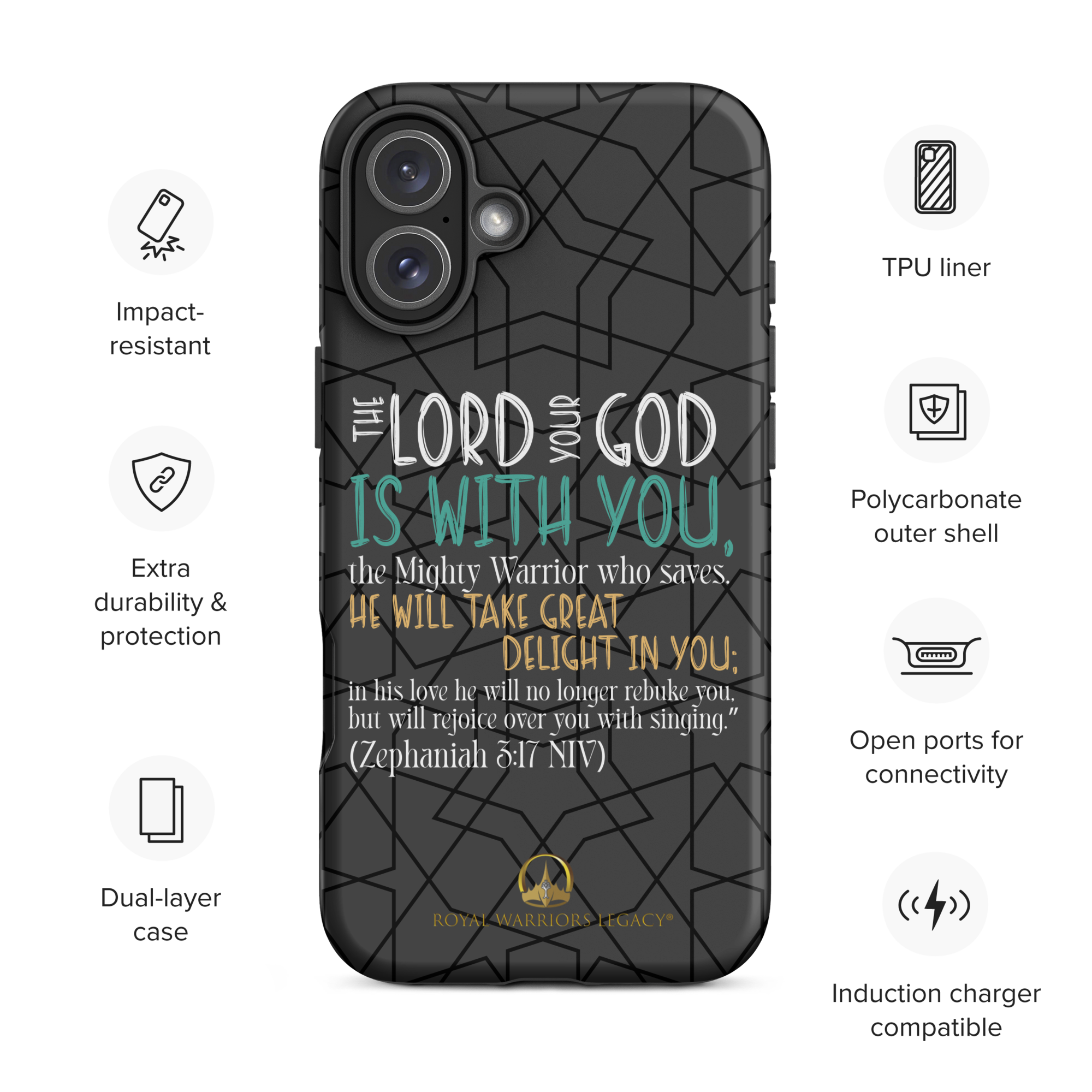 Rejoice in His Love: Zephaniah 3:17 iPhone® Tough Case
