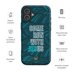Come Run With Jesus Neon Blue iPhone® Tough Case