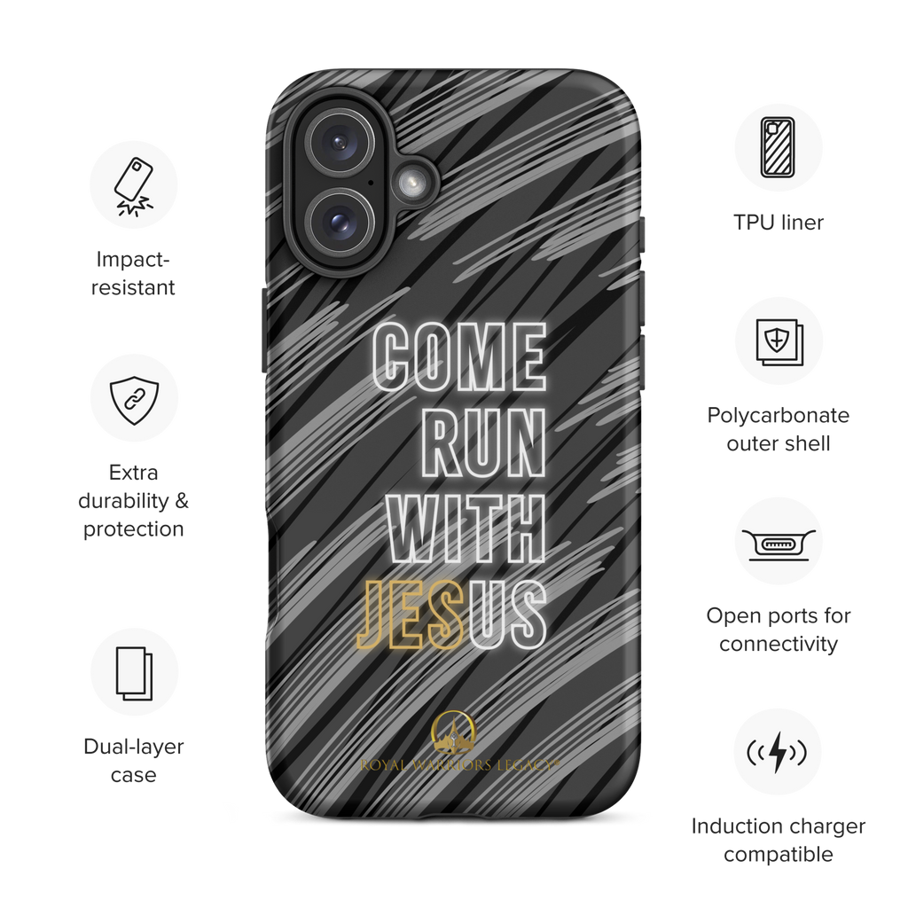 Come Run With Jesus Gold iPhone® Tough Case