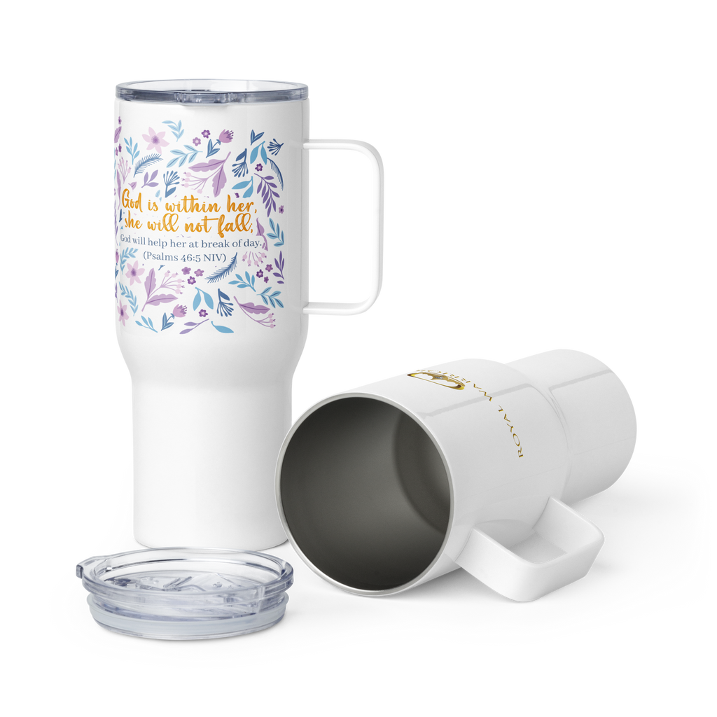 Unshakeable Faith: Psalms 46:5 Travel Mug With Handle (25 oz / 40 oz)