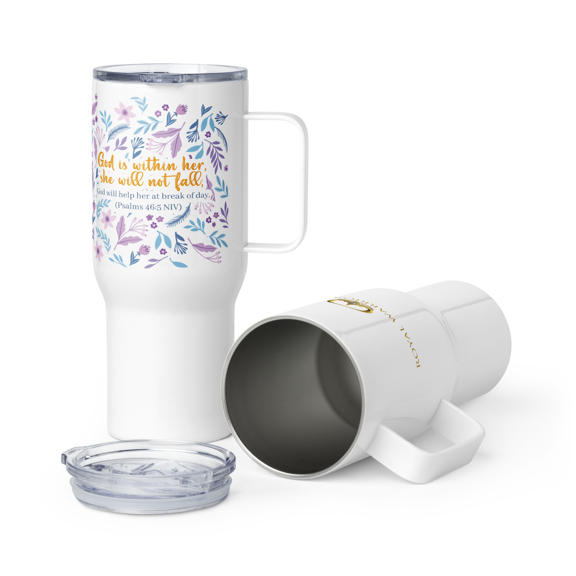 Unshakeable Faith: Psalms 46:5 Travel Mug With Handle (25 oz / 40 oz)
