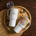 Grace & Peace Blooms: 2 Corinthians 1:2 Travel Mug With Handle (25 oz / 40 oz)