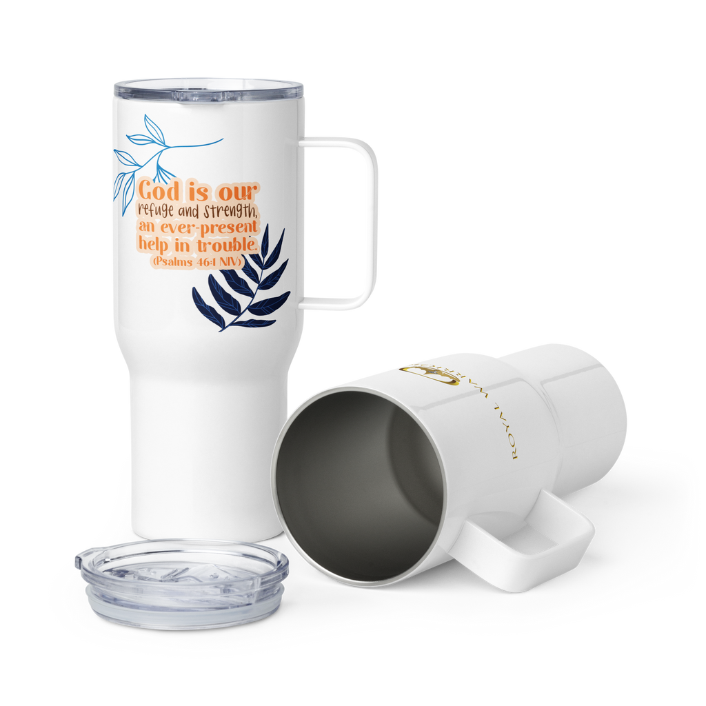 God Our Refuge: Psalm 46:1 Travel Mug With Handle (25 oz / 40 oz)