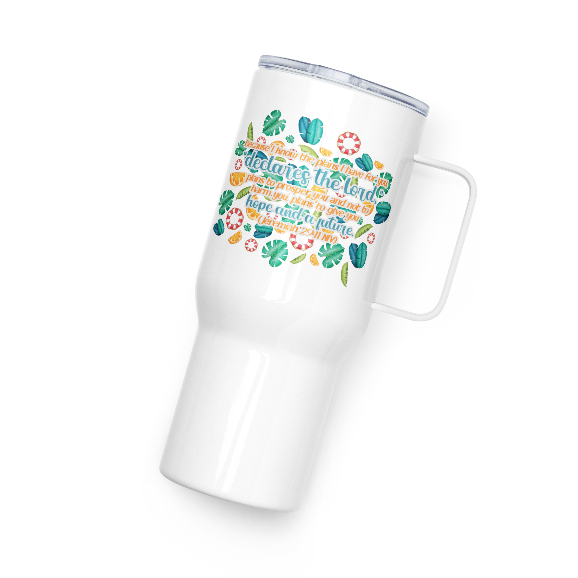 Hope & Future: Jeremiah 29:11 Travel Mug With Handle (25 oz / 40 oz)