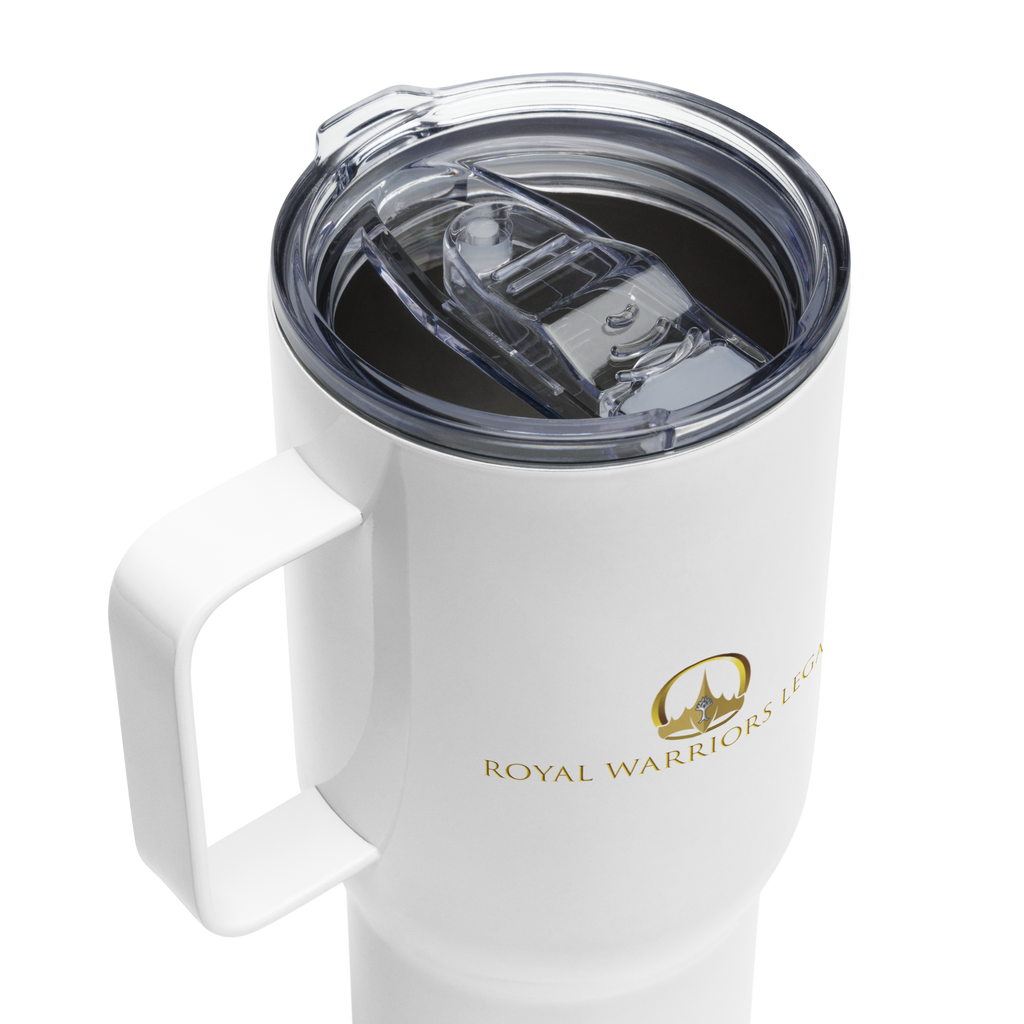 Fruitful Hands: Proverbs 31:31 Travel Mug With Handle (25 oz / 40 oz)