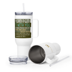 Rejoice in His Love: Zephaniah 3:17 Travel Mug With Handle (25 oz / 40 oz)