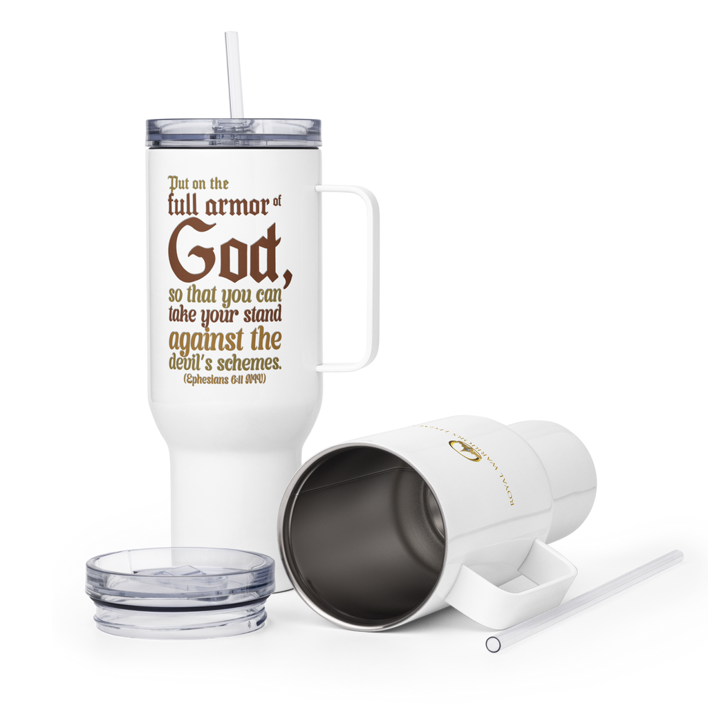 Full Armor Of God: Ephesians 6:11 Travel Mug With Handle (25 oz / 40 oz)