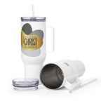 Empowered by Christ: Philippians 4:13 Travel Mug With Handle (25 oz / 40 oz)