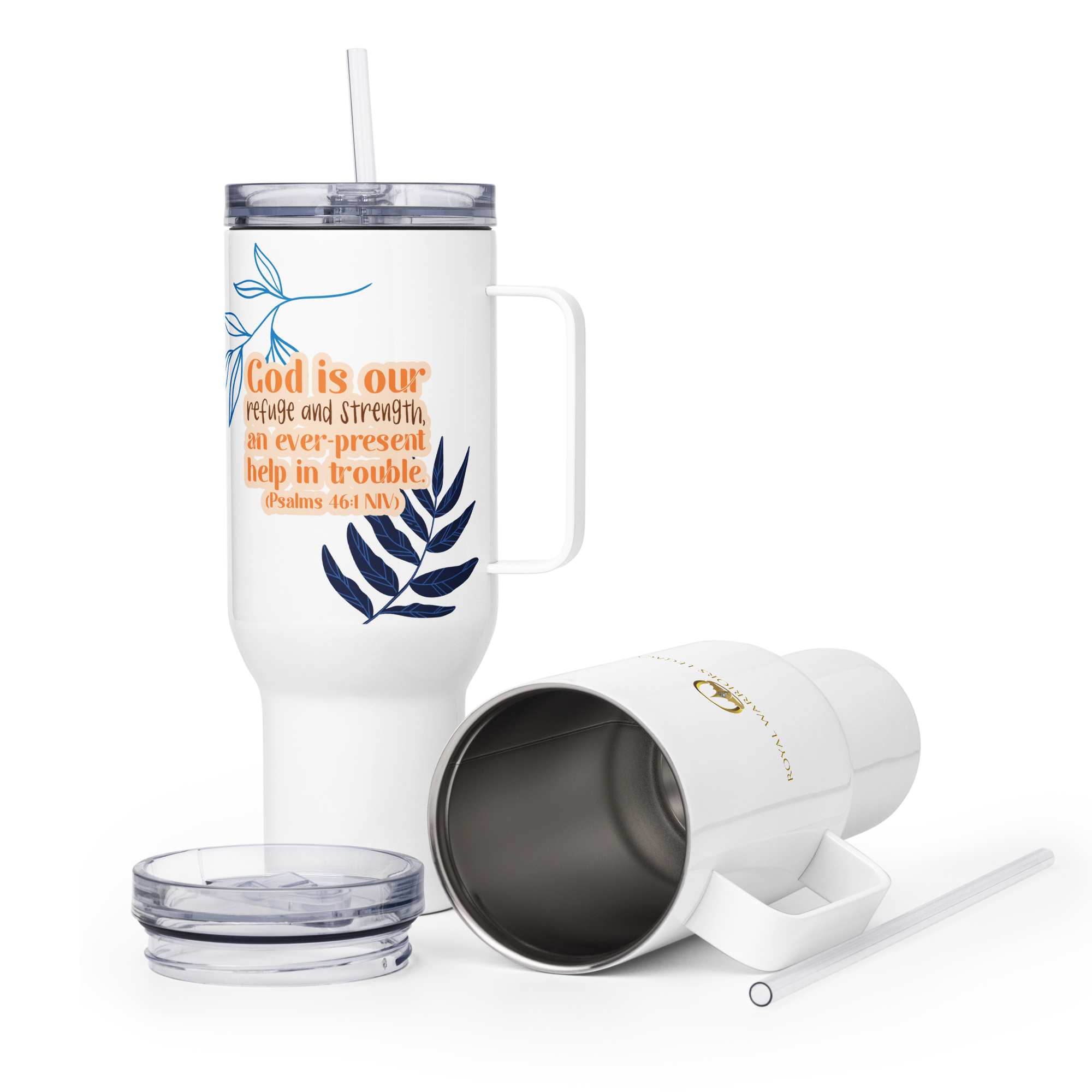God Our Refuge: Psalm 46:1 Travel Mug With Handle (25 oz / 40 oz)