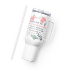 Fruitful Hands: Proverbs 31:31 Travel Mug With Handle (25 oz / 40 oz)