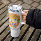 Grace & Peace Blooms: 2 Corinthians 1:2 Travel Mug With Handle (25 oz / 40 oz)