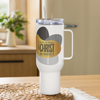 Empowered by Christ: Philippians 4:13 Travel Mug With Handle (25 oz / 40 oz)