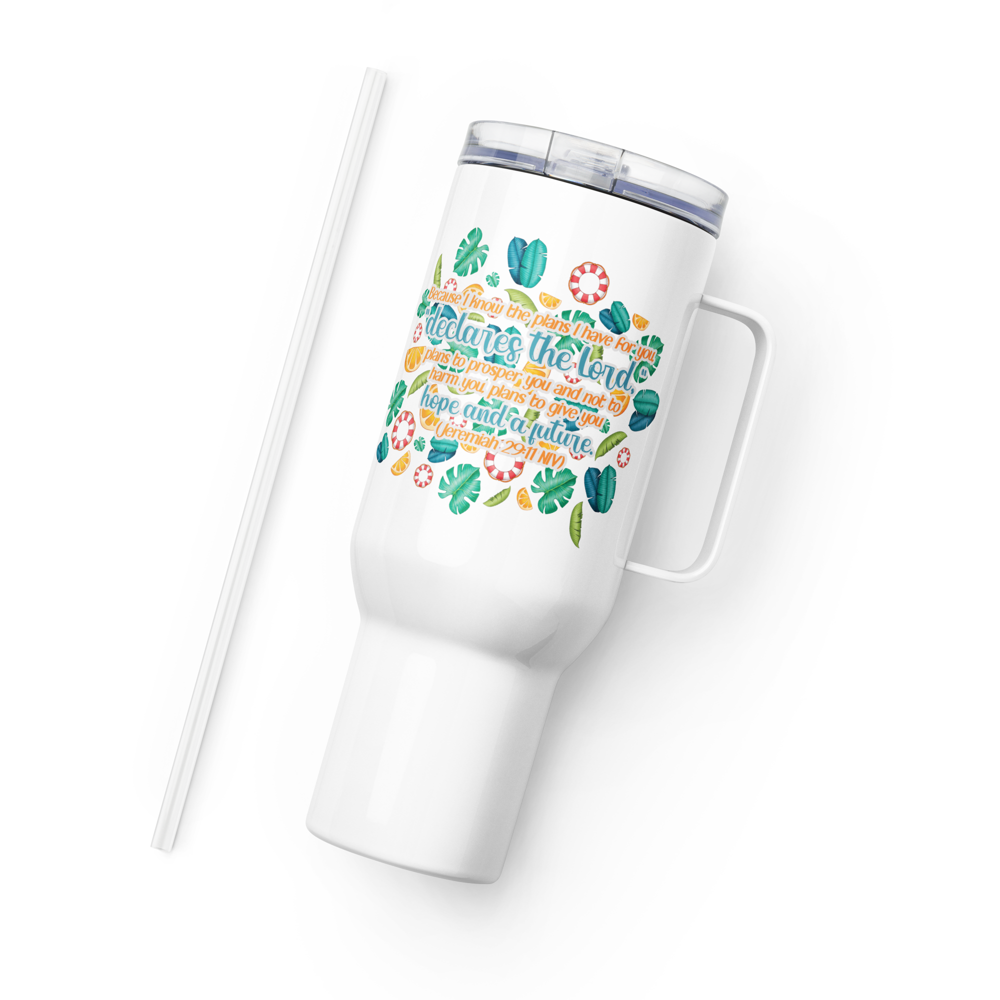 Hope & Future: Jeremiah 29:11 Travel Mug With Handle (25 oz / 40 oz)