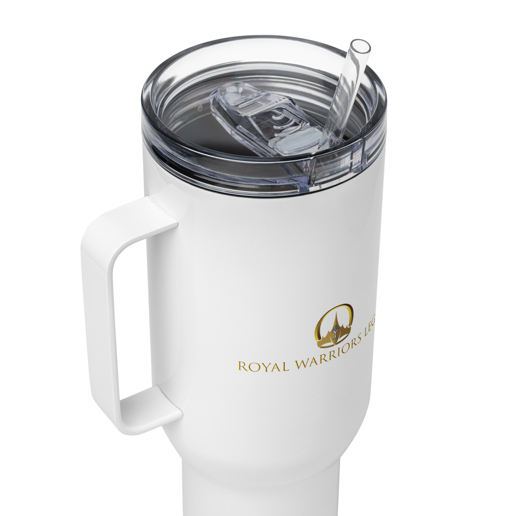 Fruitful Hands: Proverbs 31:31 Travel Mug With Handle (25 oz / 40 oz)