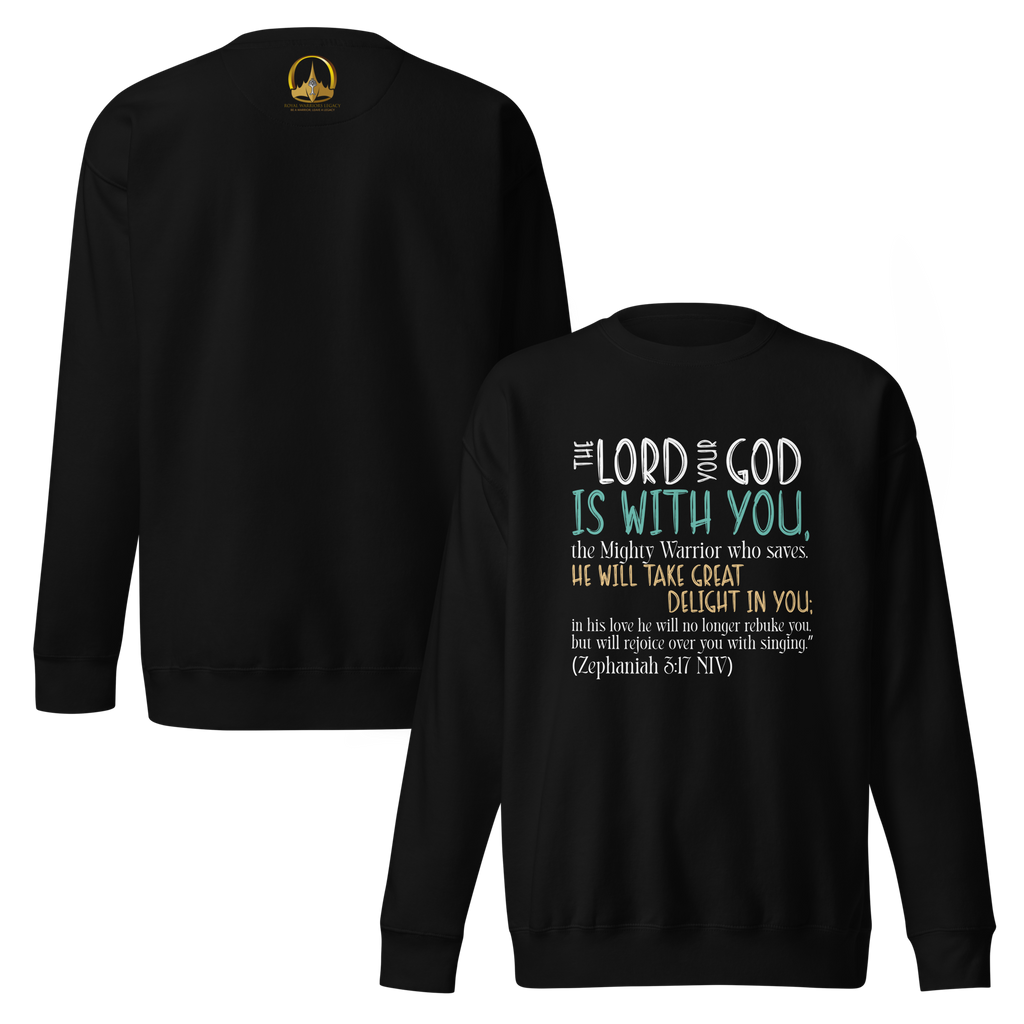 Rejoice in His Love: Zephaniah 3:17 Unisex Premium Sweatshirt