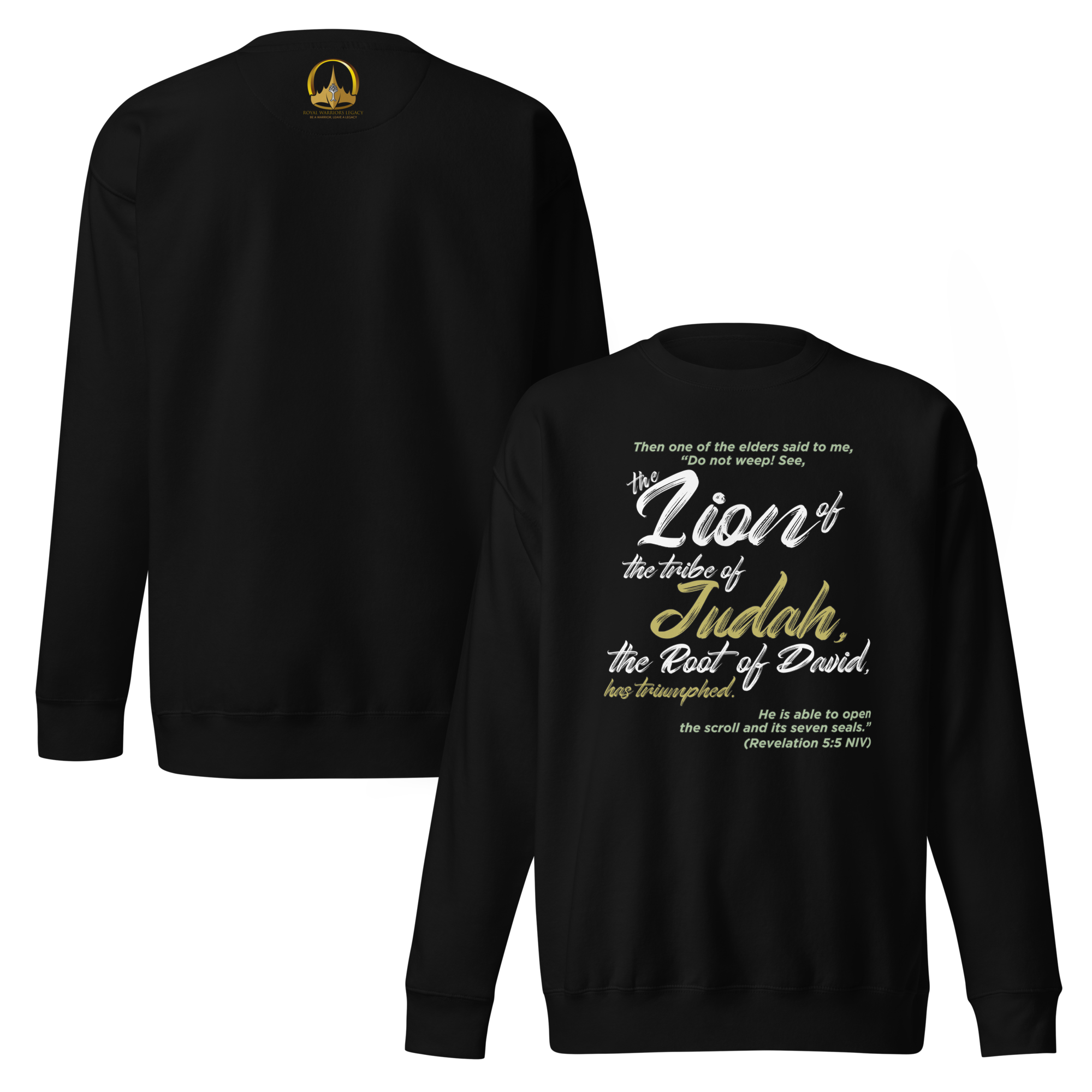 Lion of Judah & Root of David: Revelation 5:5 Unisex Premium Sweatshirt