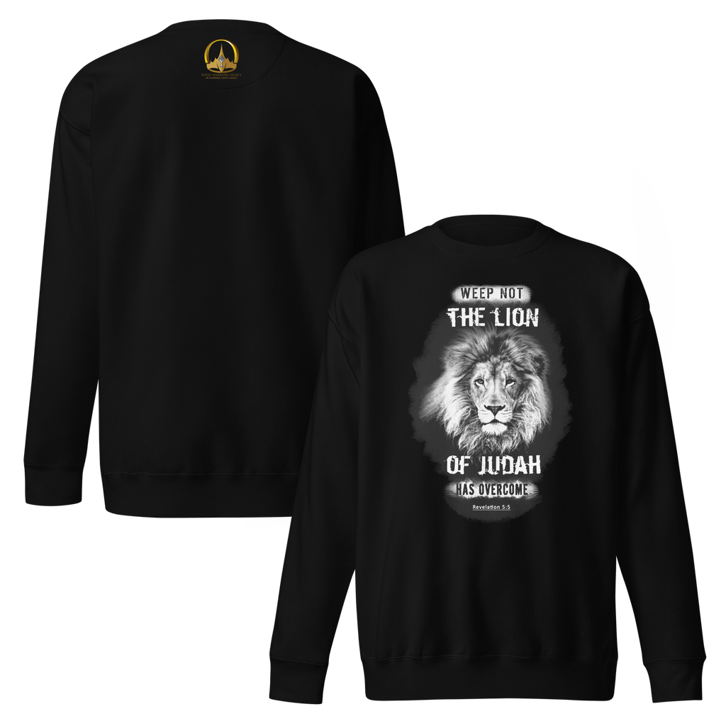 The Lion of Judah: Revelation 5:5 Unisex Premium Sweatshirt