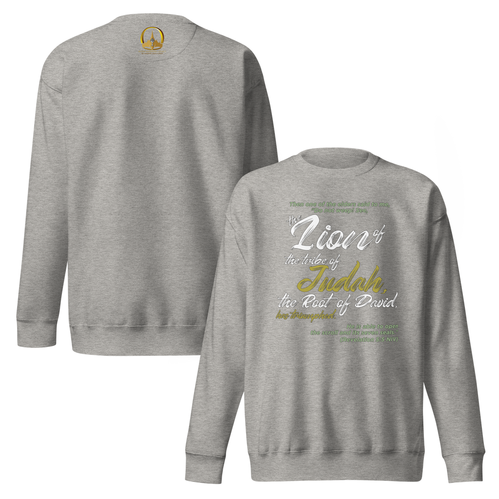 Lion of Judah & Root of David: Revelation 5:5 Unisex Premium Sweatshirt