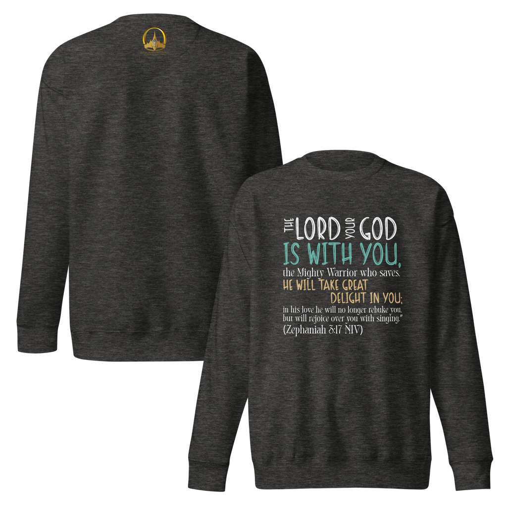 Rejoice in His Love: Zephaniah 3:17 Unisex Premium Sweatshirt