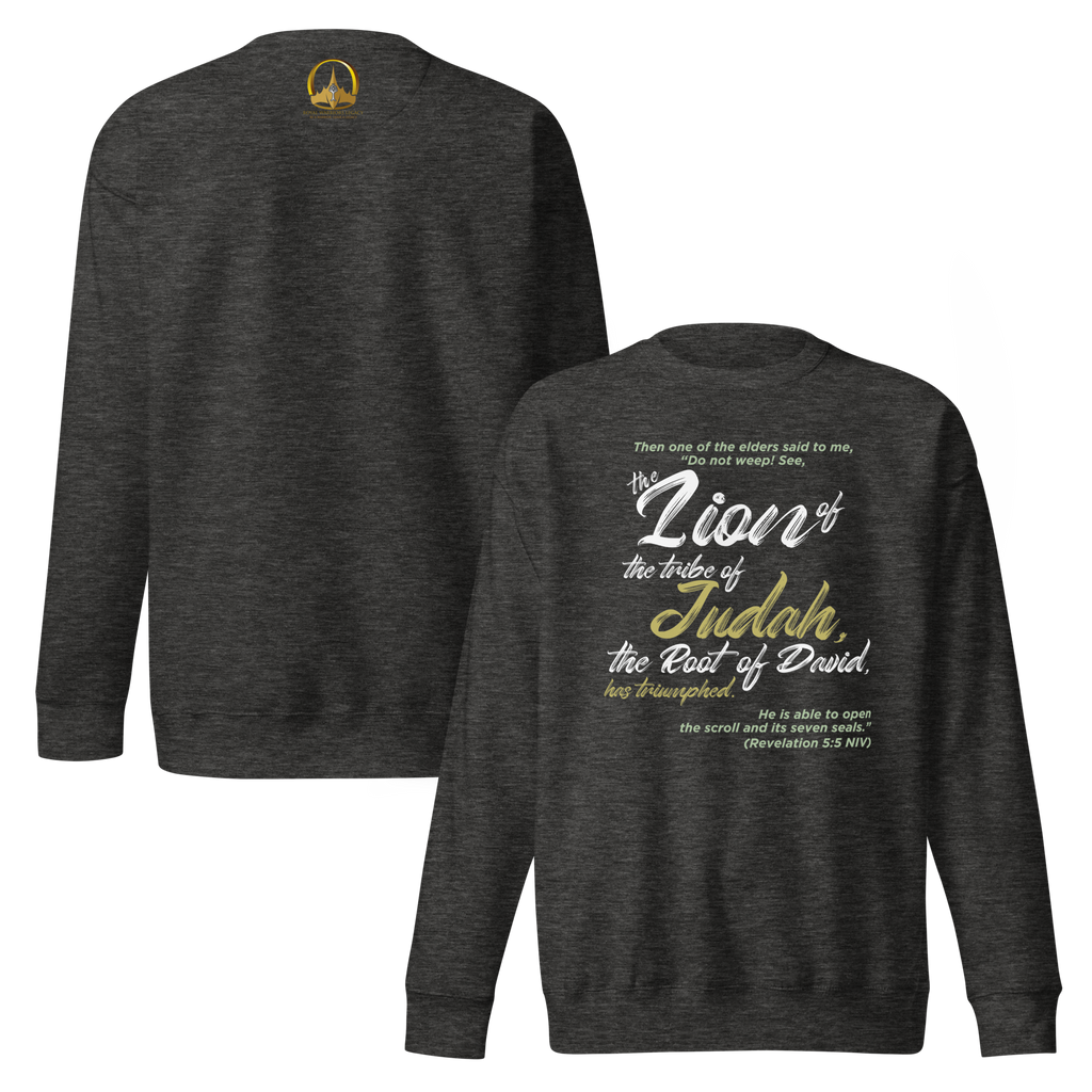 Lion of Judah & Root of David: Revelation 5:5 Unisex Premium Sweatshirt