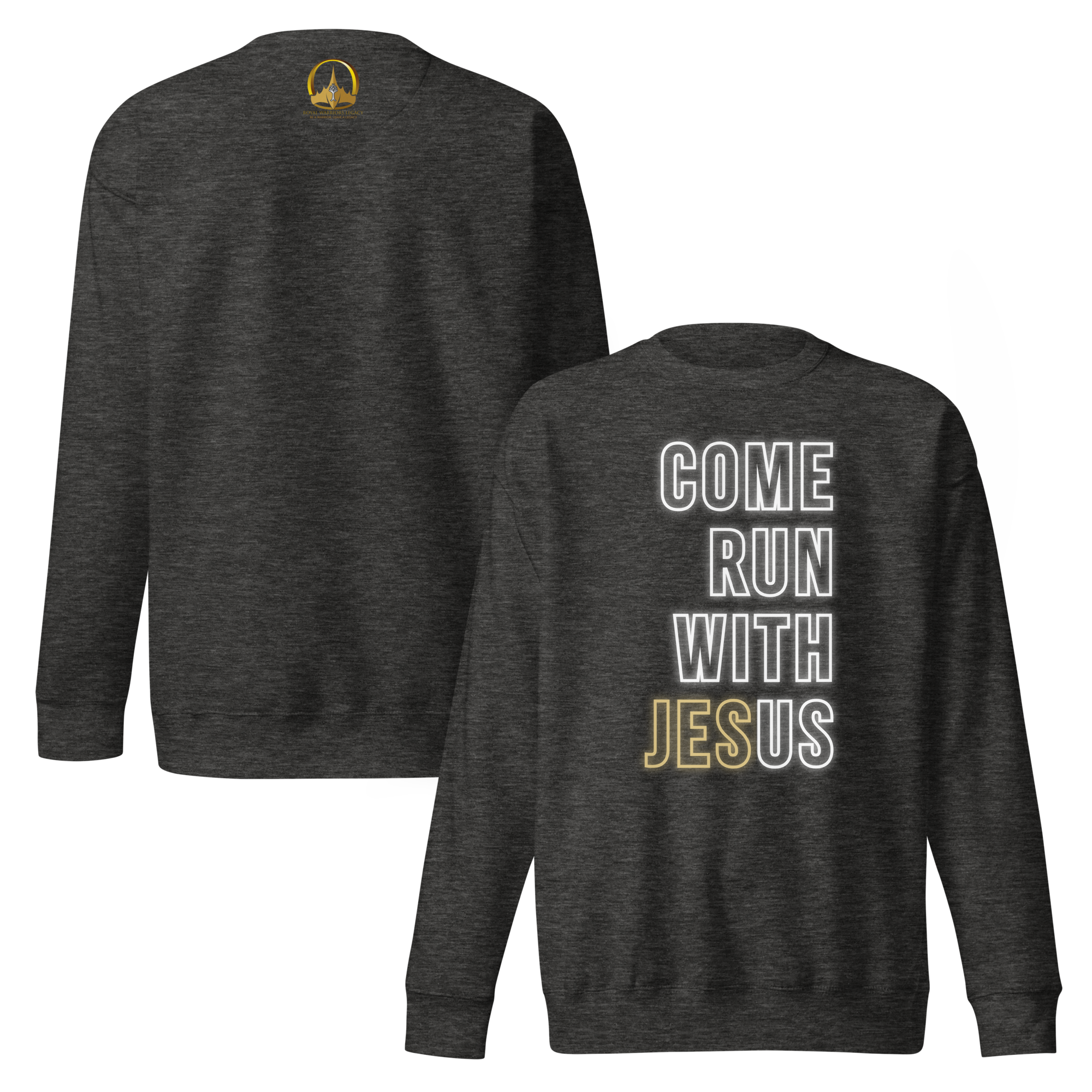 Come Run With Jesus Gold Unisex Premium Sweatshirt