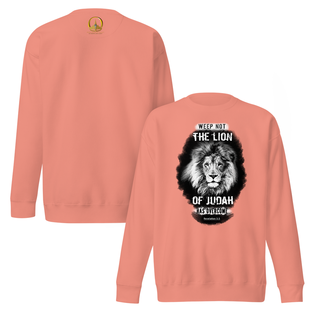 The Lion of Judah: Revelation 5:5 Unisex Premium Sweatshirt