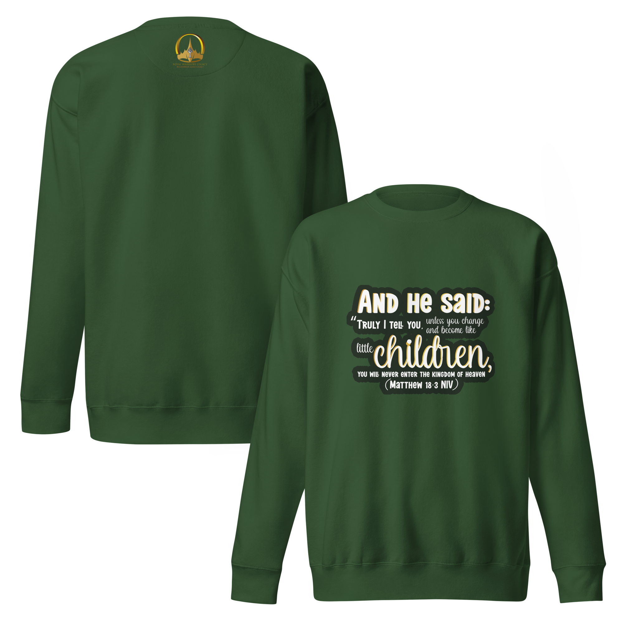 Childlike Faith: Matthew 18:3 Unisex Premium Sweatshirt