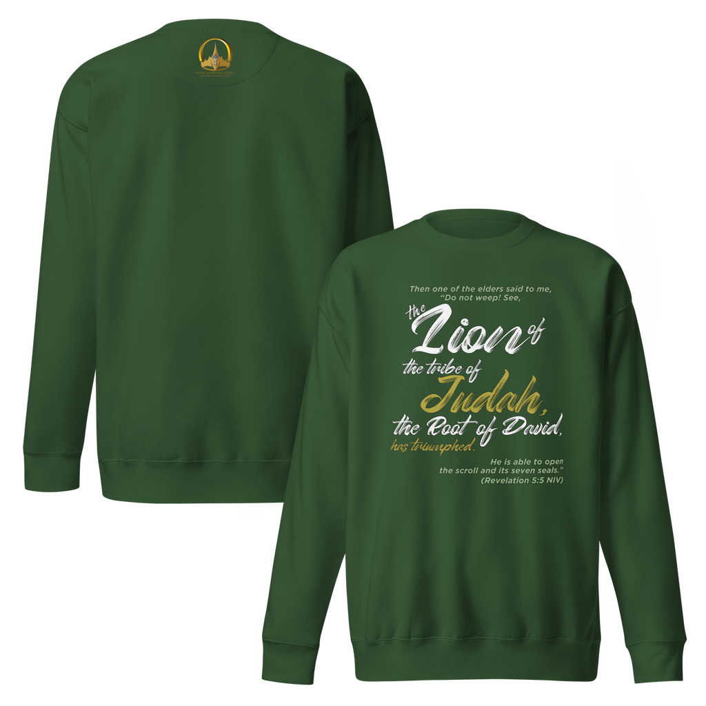 Lion of Judah & Root of David: Revelation 5:5 Unisex Premium Sweatshirt