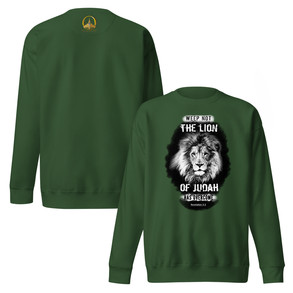 The Lion of Judah: Revelation 5:5 Unisex Premium Sweatshirt