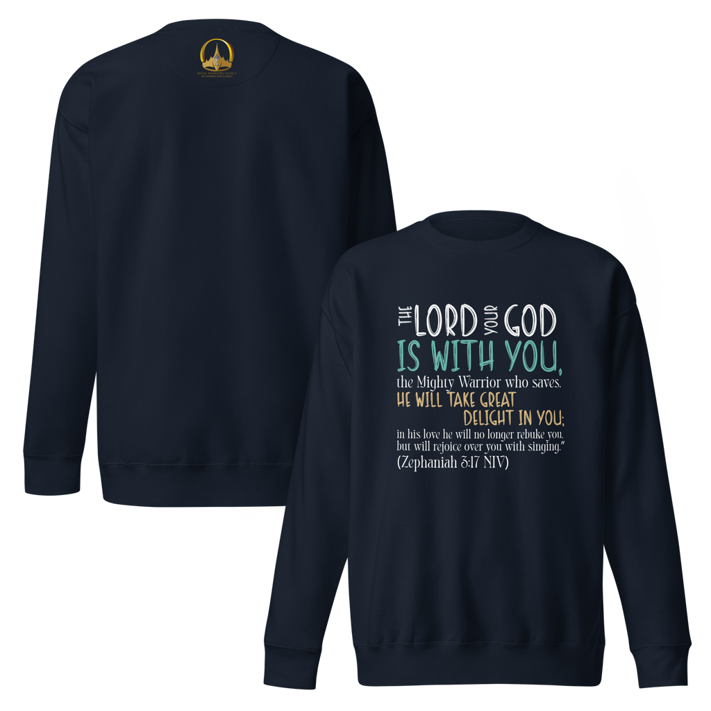 Rejoice in His Love: Zephaniah 3:17 Unisex Premium Sweatshirt