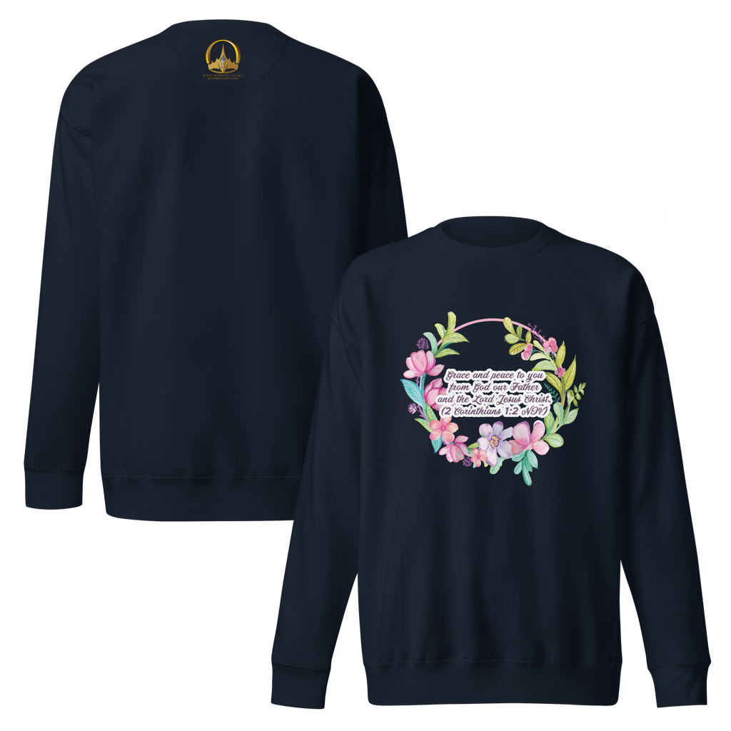 Grace & Peace Blooms: 2 Corinthians 1:2 Unisex Premium Sweatshirt