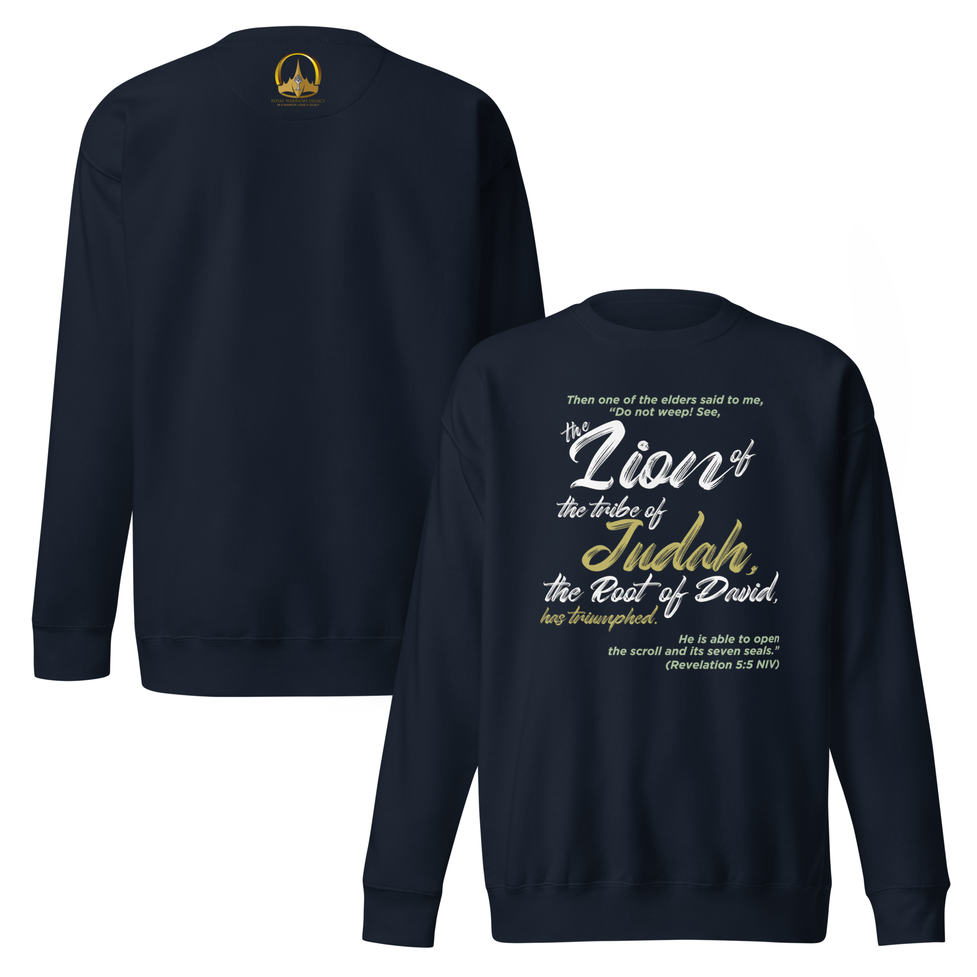 Lion of Judah & Root of David: Revelation 5:5 Unisex Premium Sweatshirt