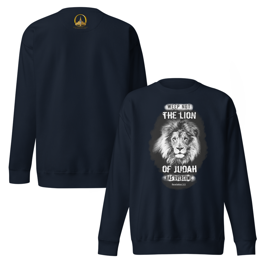 The Lion of Judah: Revelation 5:5 Unisex Premium Sweatshirt
