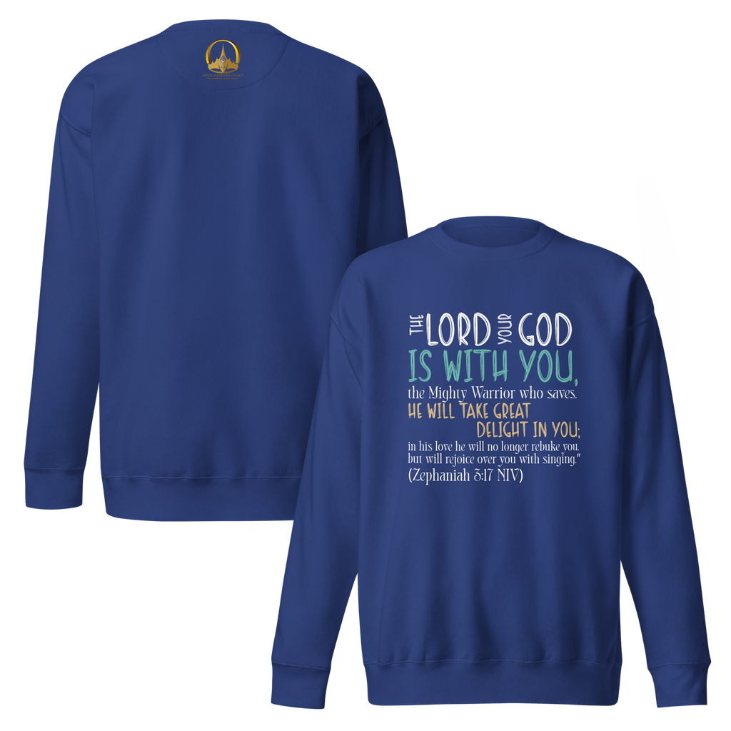 Rejoice in His Love: Zephaniah 3:17 Unisex Premium Sweatshirt